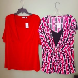Lot of 2 Womens Summer Blouses